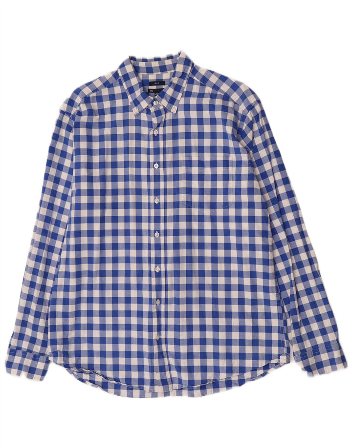 Gap Mens Slim Fit Shirt XL Blue Gingham Cotton