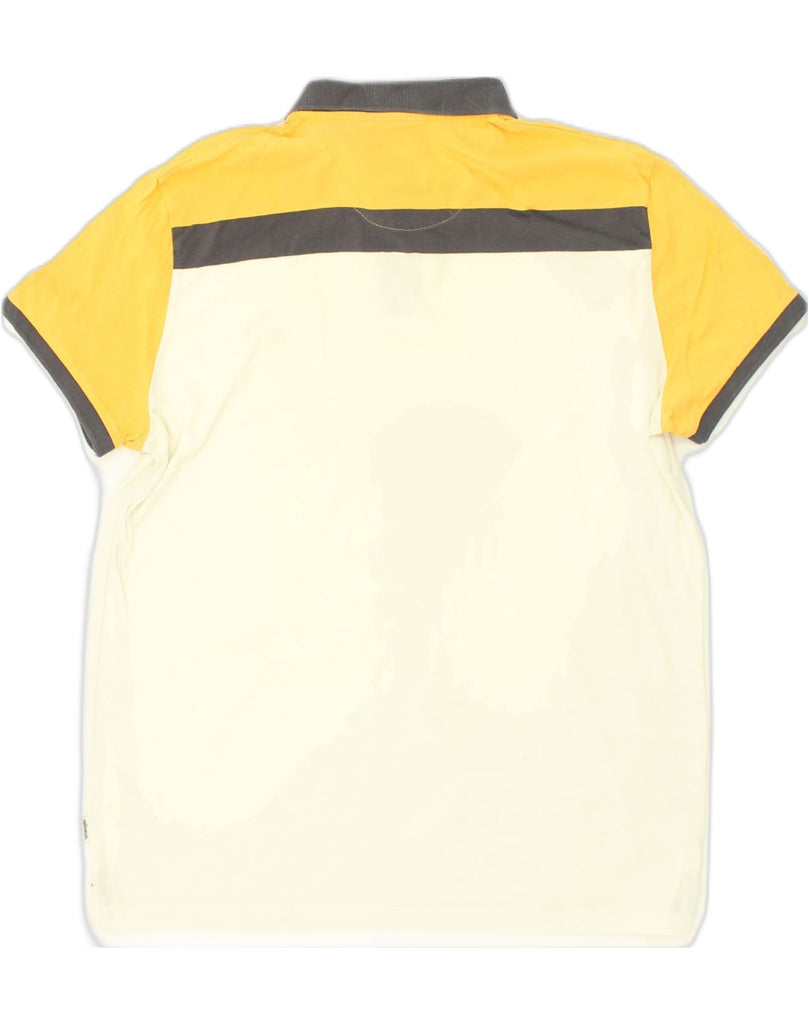 WRANGLER Mens Polo Shirt Large Yellow Colourblock Cotton | Vintage Wrangler | Thrift | Second-Hand Wrangler | Used Clothing | Messina Hembry 