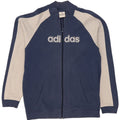 Adidas Mens Graphic Tracksuit Top Jacket Large Navy Blue Colourblock Cotton
