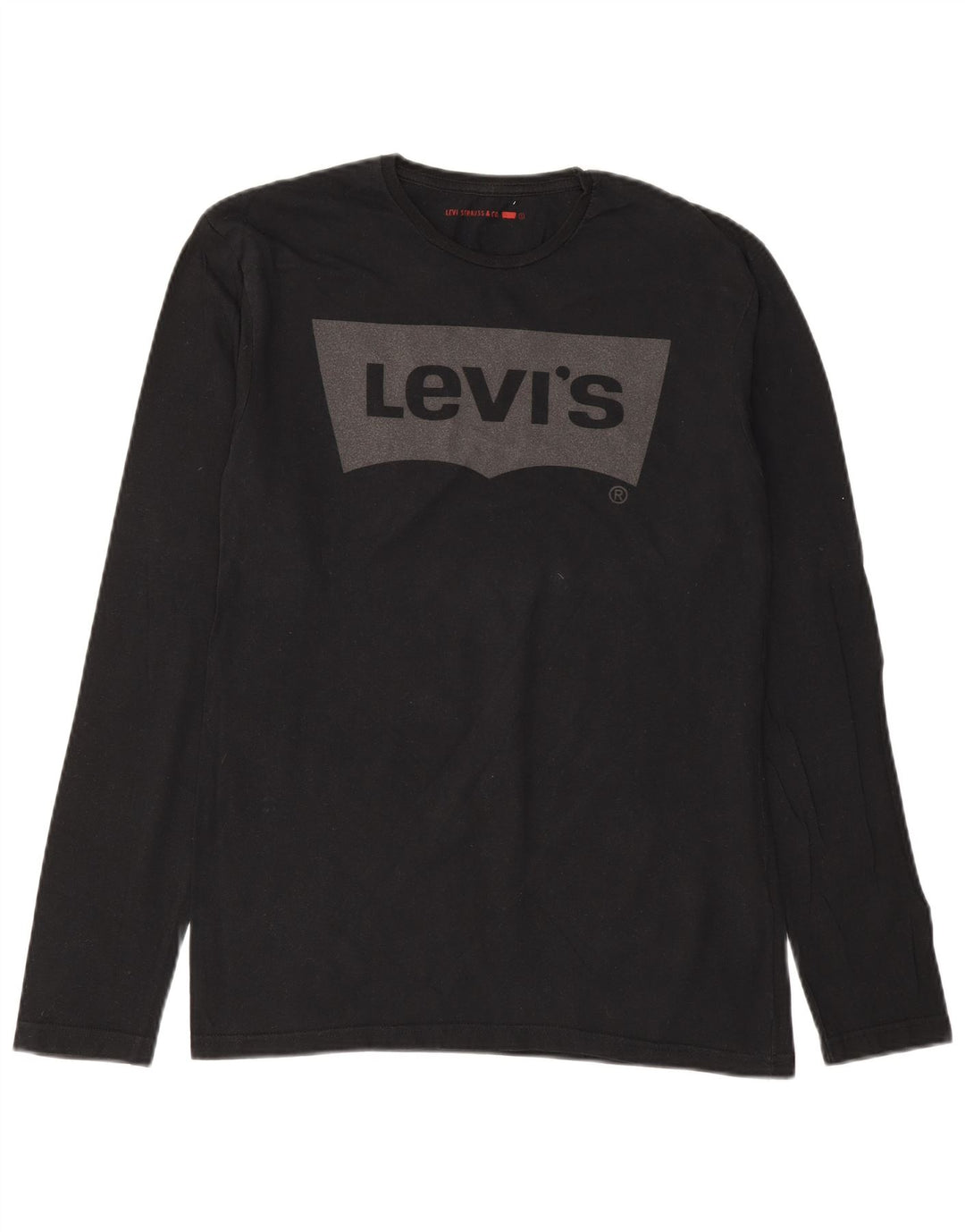 LEVI'S Mens Graphic Top Long Sleeve Small Black Cotton