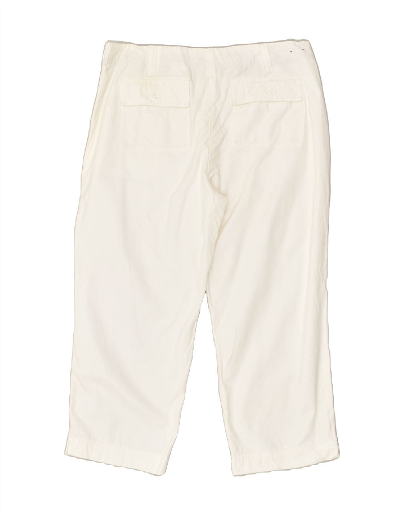 EDDIE BAUER Womens Straight Capri Trousers US 14 XL W34 L24  White Cotton | Vintage Eddie Bauer | Thrift | Second-Hand Eddie Bauer | Used Clothing | Messina Hembry 