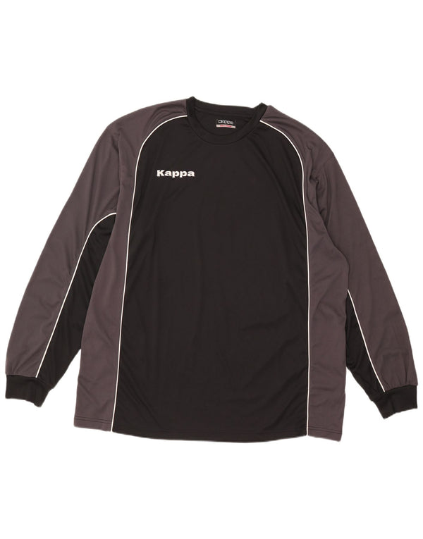Kappa Mens Graphic Top Long Sleeve 3XL Black Colourblock Polyamide