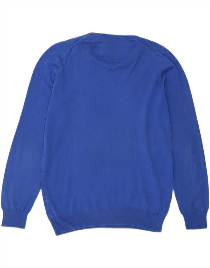 Zara Mens Crew Neck Jumper Sweater Medium Blue Cotton