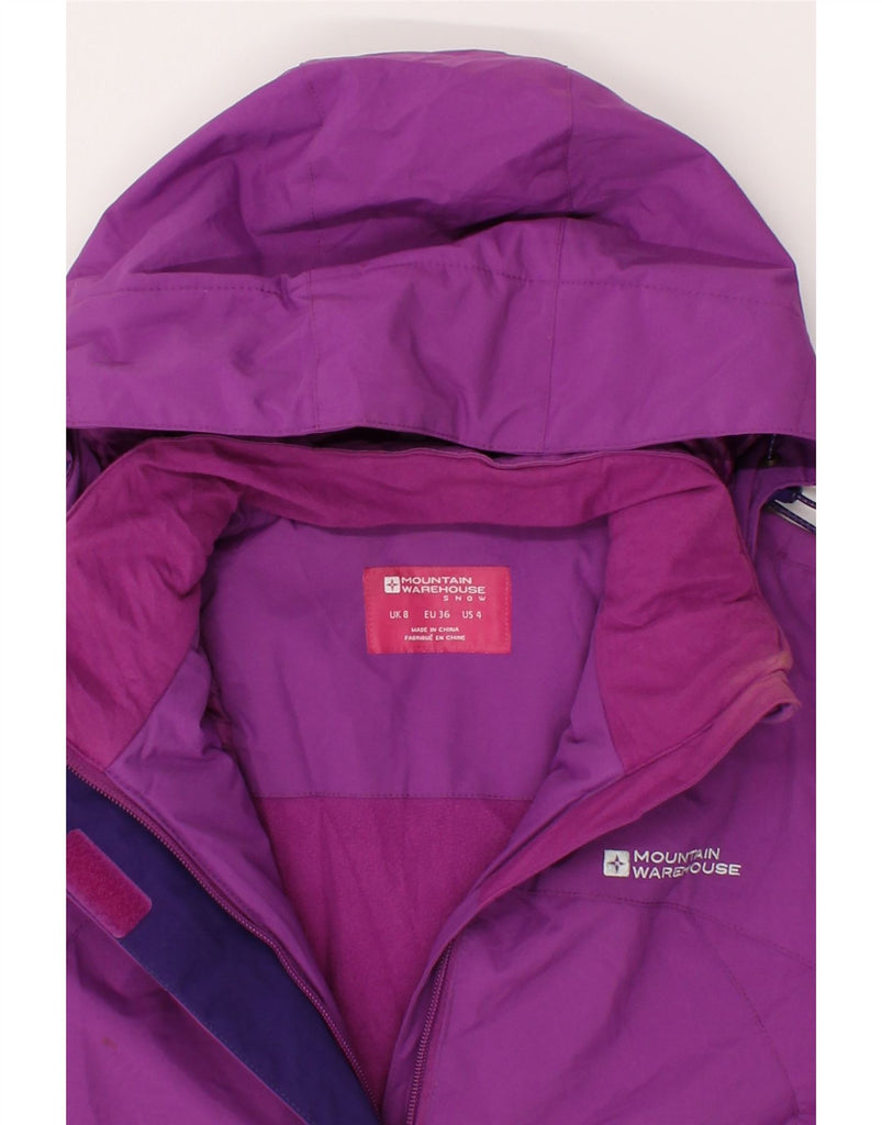 MOUNTAIN WAREHOUSE Womens Hooded Windbreaker Jacket UK 8 Small Purple Vintage Mountain Warehouse and Second-Hand Mountain Warehouse from Messina Hembry 