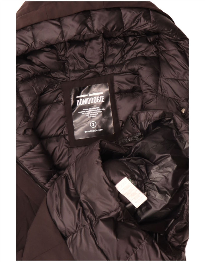BOMBOOGIE Womens Oversized Hooded Padded Coat UK 14 Medium Black Polyester