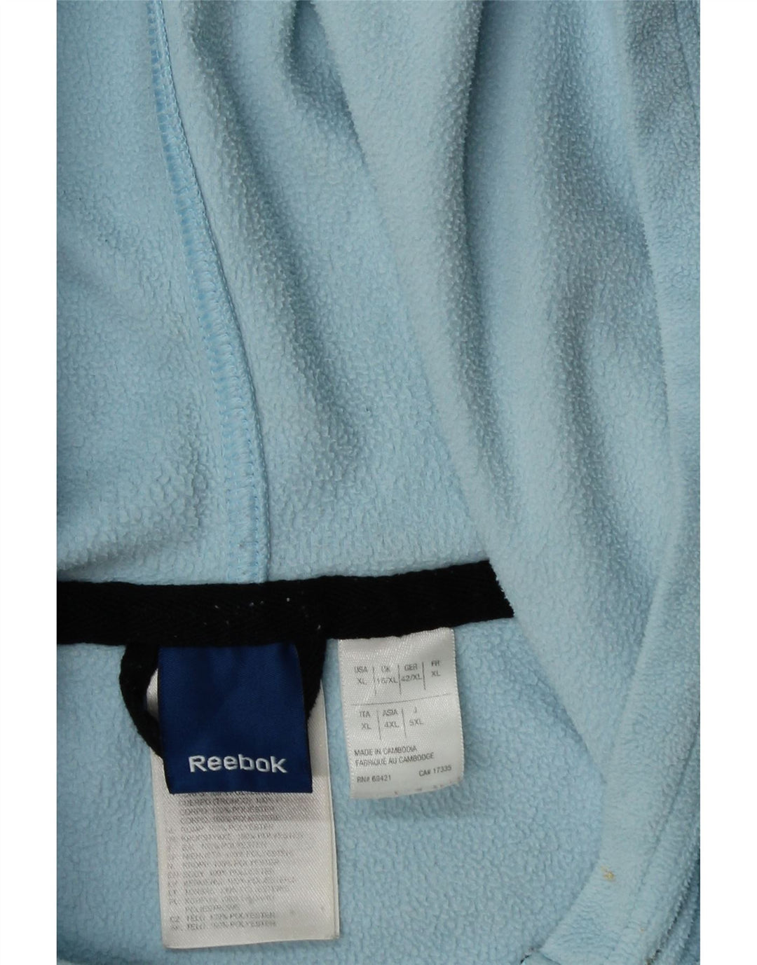 Reebok Womens Hooded Fleece Jacket UK 18 XL Blue Polyester