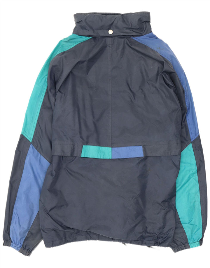 Brugi Mens Hooded Tracksuit Top Jacket 2XL Navy Blue Colourblock Polyamide