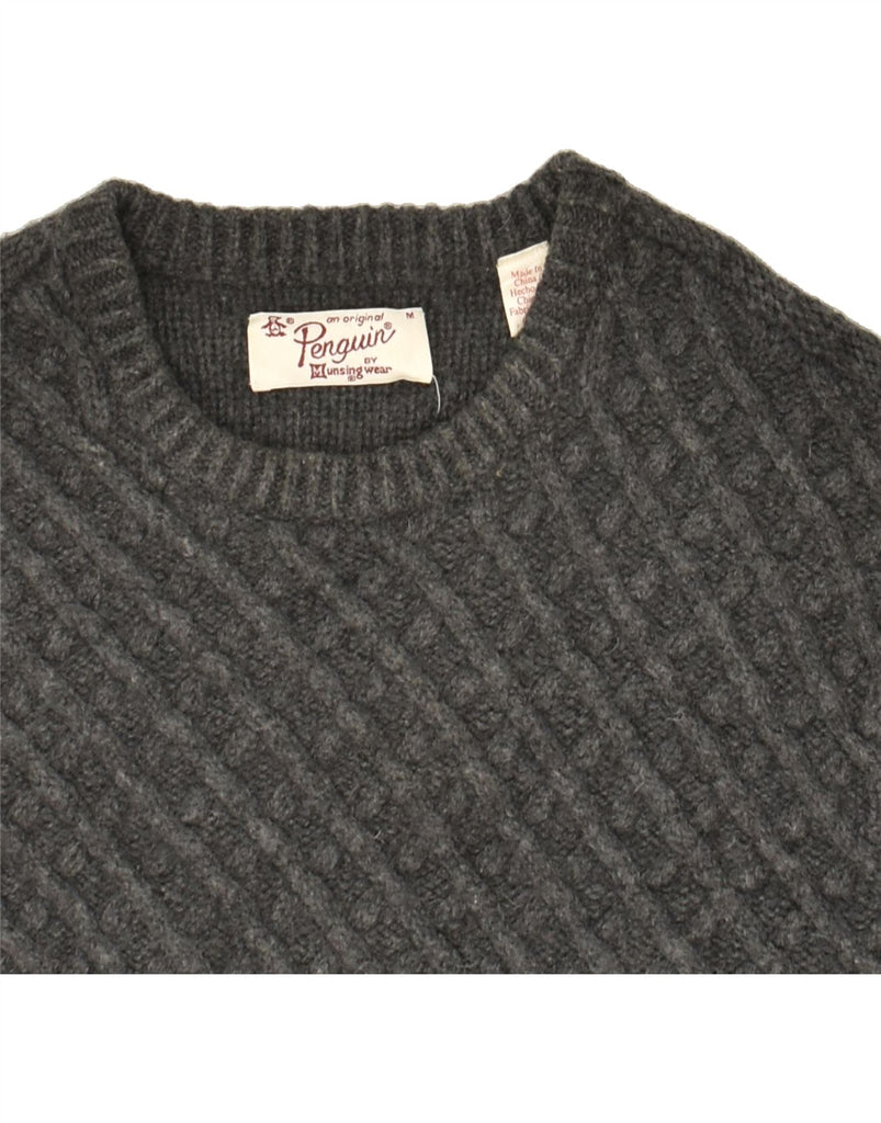 PENGUIN Mens Crew Neck Jumper Sweater Medium Grey | Vintage Penguin | Thrift | Second-Hand Penguin | Used Clothing | Messina Hembry 