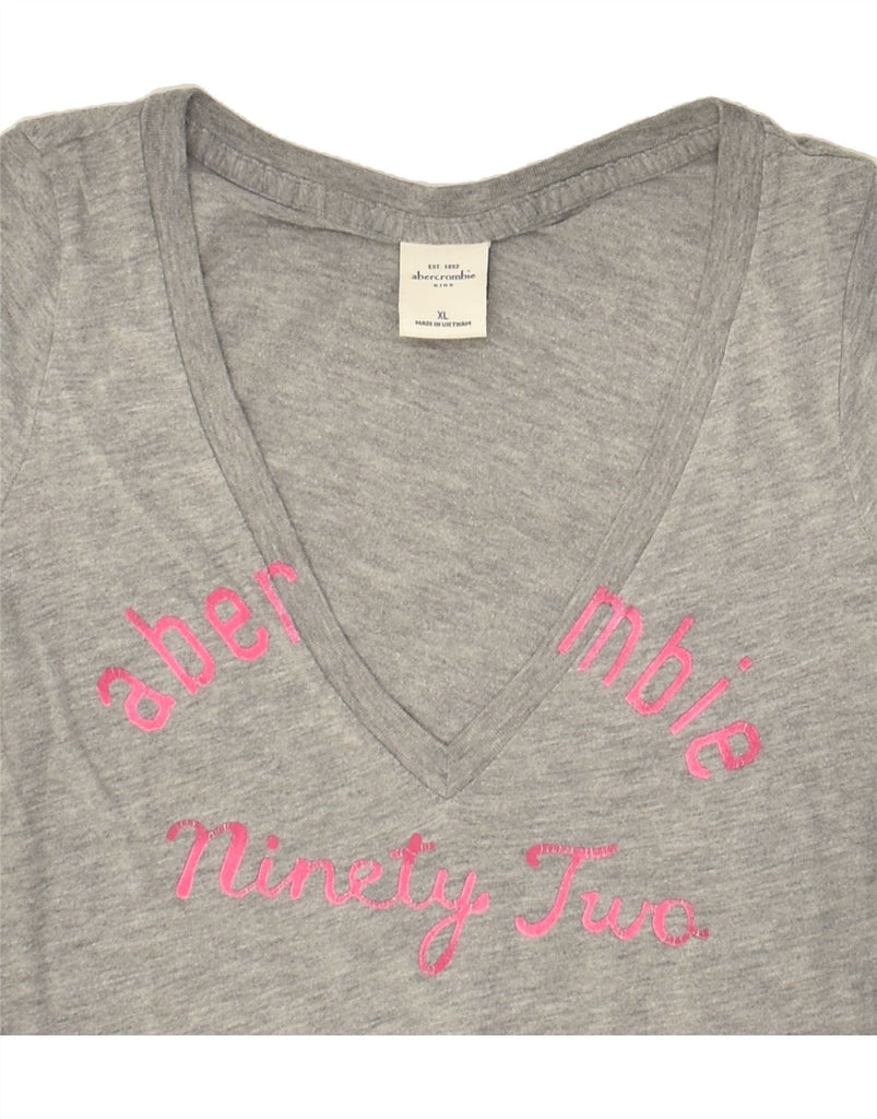 ABERCROMBIE & FITCH Girls Graphic T-Shirt Top 8-9 Years XL Grey Cotton | Vintage Abercrombie & Fitch | Thrift | Second-Hand Abercrombie & Fitch | Used Clothing | Messina Hembry 