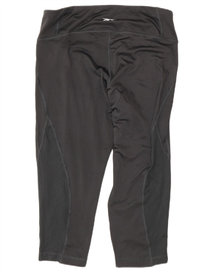 Reebok Womens Capri Leggings UK 16/18 Large  Grey Polyester
