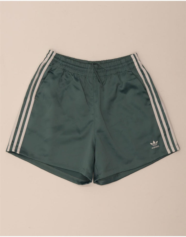 Adidas Womens Sport Shorts UK 14 Medium Green Polyester