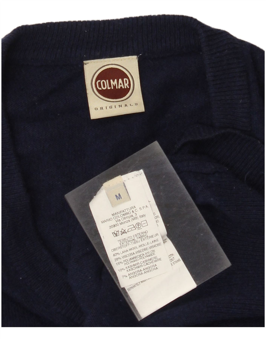 Colmar Womens V-Neck Jumper Sweater UK 14 Medium Navy Blue Wool