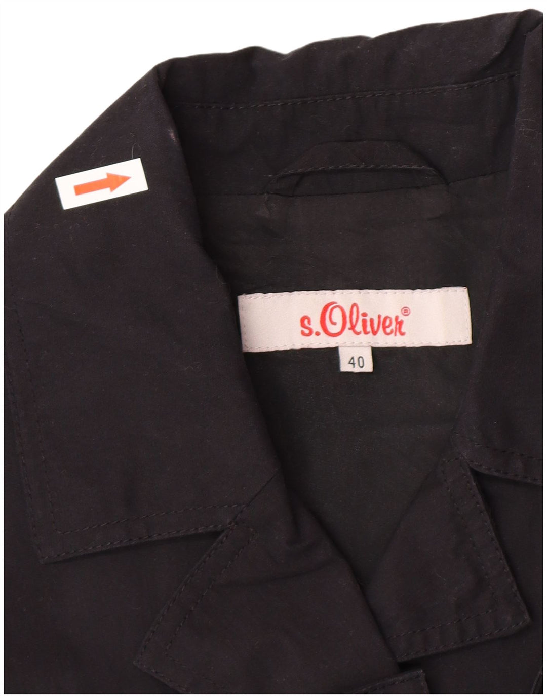 S.Oliver Womens Overcoat EU 40 Medium Black Cotton