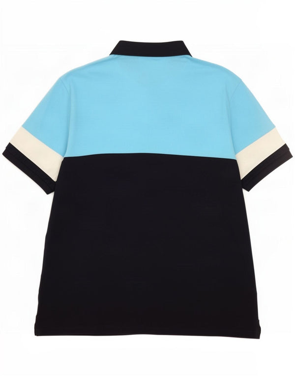 Marks & Spencer Mens Limited Edition Polo Shirt XL Blue Colourblock Cotton