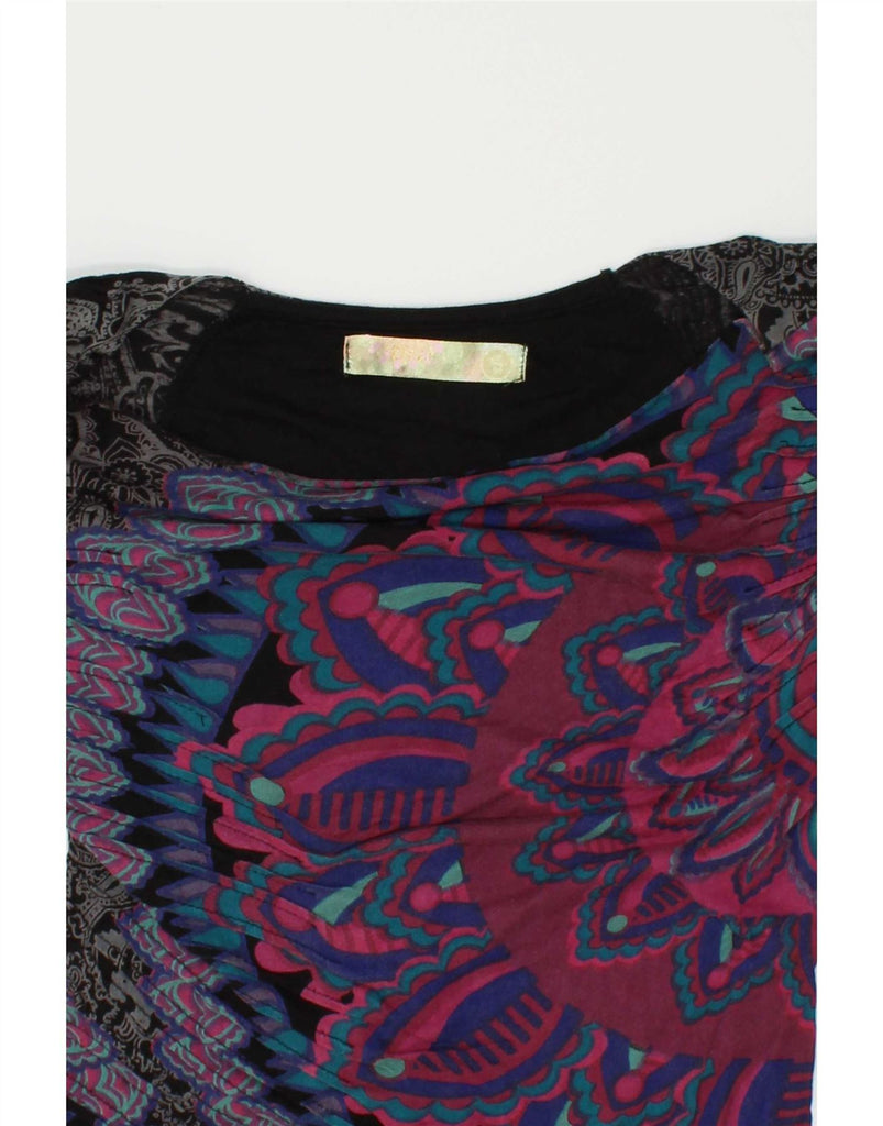 DESIGUAL Womens Blouse Top UK 8 Small Black Paisley Vintage Desigual and Second-Hand Desigual from Messina Hembry 