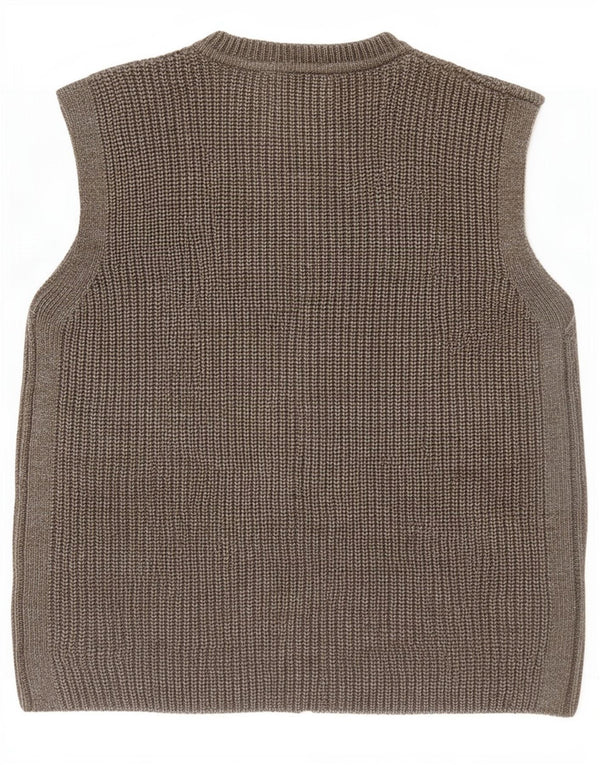 Marks & Spencer Womens Sleeveless Cardigan Sweater UK 10 Small Grey