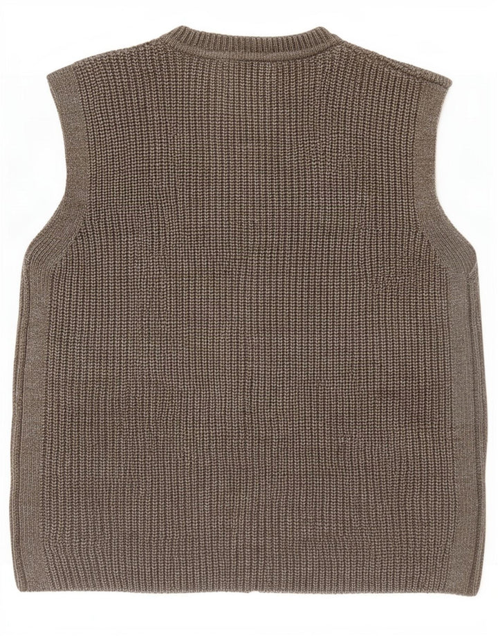 Marks & Spencer Womens Sleeveless Cardigan Sweater UK 10 Small Grey