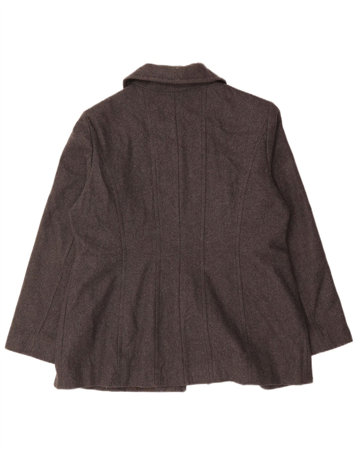 London Fog Womens Overcoat UK 18 XL Grey Wool