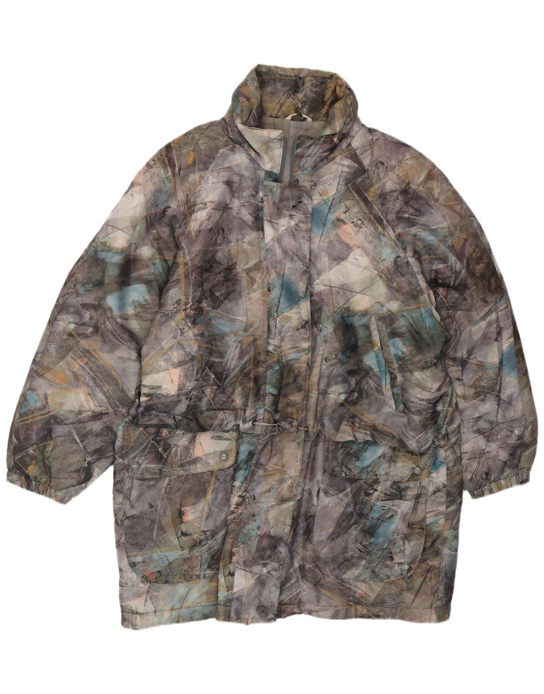 C&A Womens Abstract Pattern Windbreaker Jacket IT 44 Medium Multicoloured