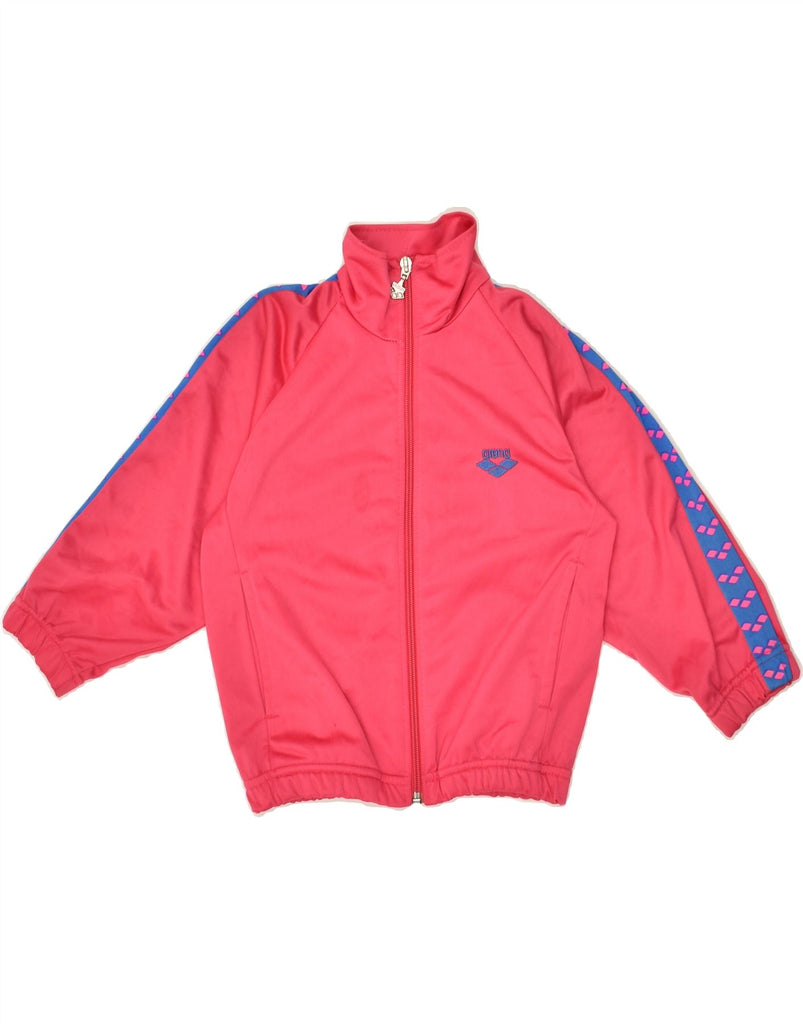 ARENA Girls Graphic Tracksuit Top Jacket 3-4 Years Pink | Vintage Arena | Thrift | Second-Hand Arena | Used Clothing | Messina Hembry 