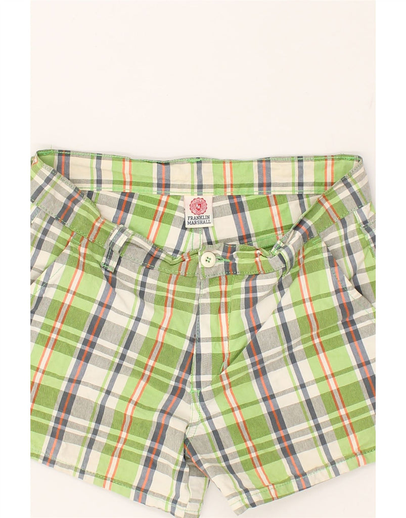 FRANKLIN MARSHALL Womens Chino Shorts W29 Medium Green Check | Vintage Franklin Marshall | Thrift | Second-Hand Franklin Marshall | Used Clothing | Messina Hembry 