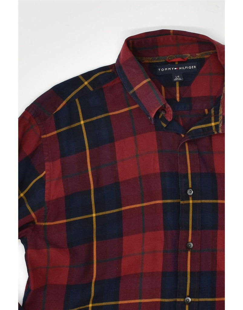 TOMMY HILFIGER Mens Shirt Large Red Check | Vintage Tommy Hilfiger | Thrift | Second-Hand Tommy Hilfiger | Used Clothing | Messina Hembry 