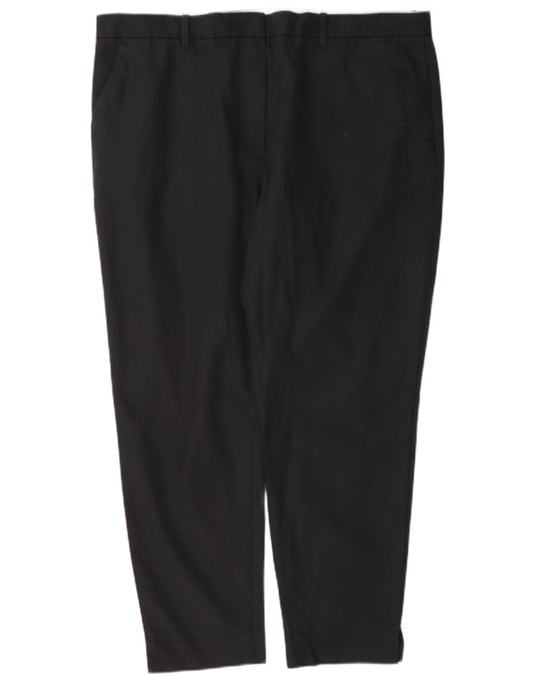 Marks & Spencer Womens Straight Chino Trousers UK 18 XL W38 L27 Grey Cotton
