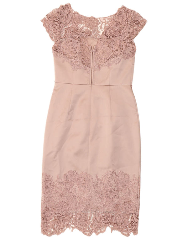 Coast Womens Sheath Dress UK 8 Small Pink Polyester