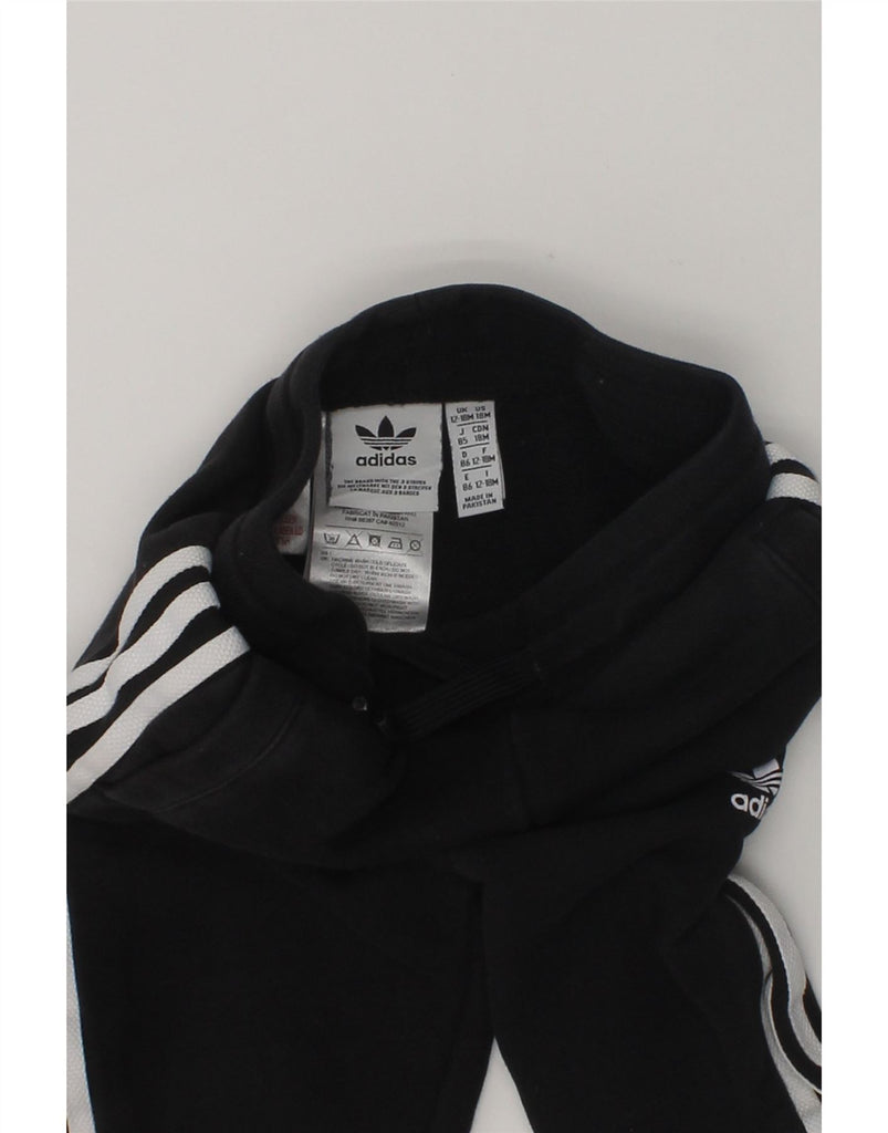 ADIDAS Baby Boys Joggers Tracksuit Trousers 12-18 Months Black Cotton | Vintage Adidas | Thrift | Second-Hand Adidas | Used Clothing | Messina Hembry 