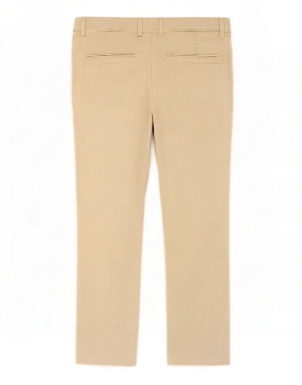 Zara Mens Straight Chino Trousers EU 42 Large W32 L30 Beige Cotton