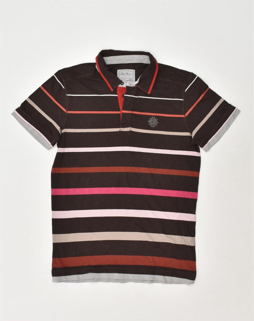 PEPE JEANS Mens Slim Fit Polo Shirt Small Multicoloured Striped Cotton | Vintage PEPE Jeans | Thrift | Second-Hand PEPE Jeans | Used Clothing | Messina Hembry 