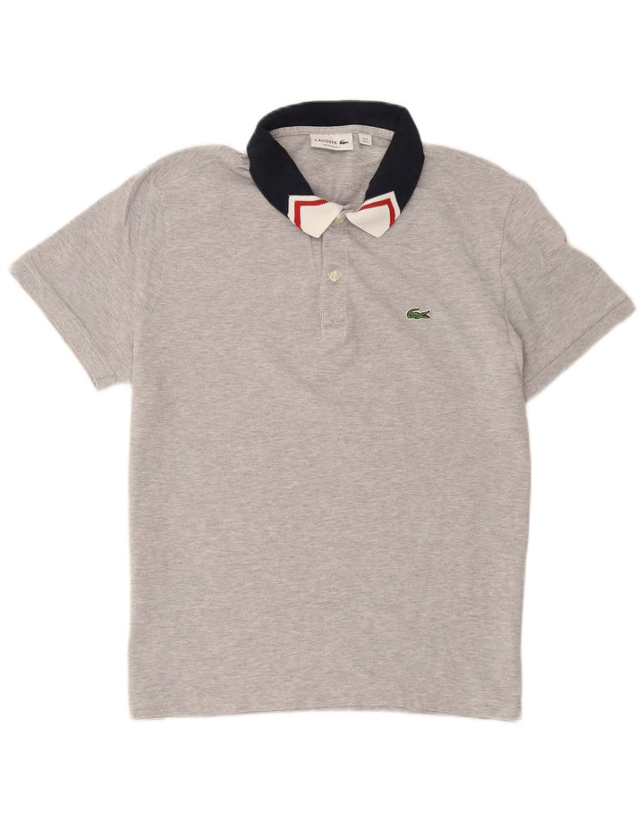 Lacoste Mens Regular Fit Rugby Polo Shirt Size 5 Large Grey Colourblock