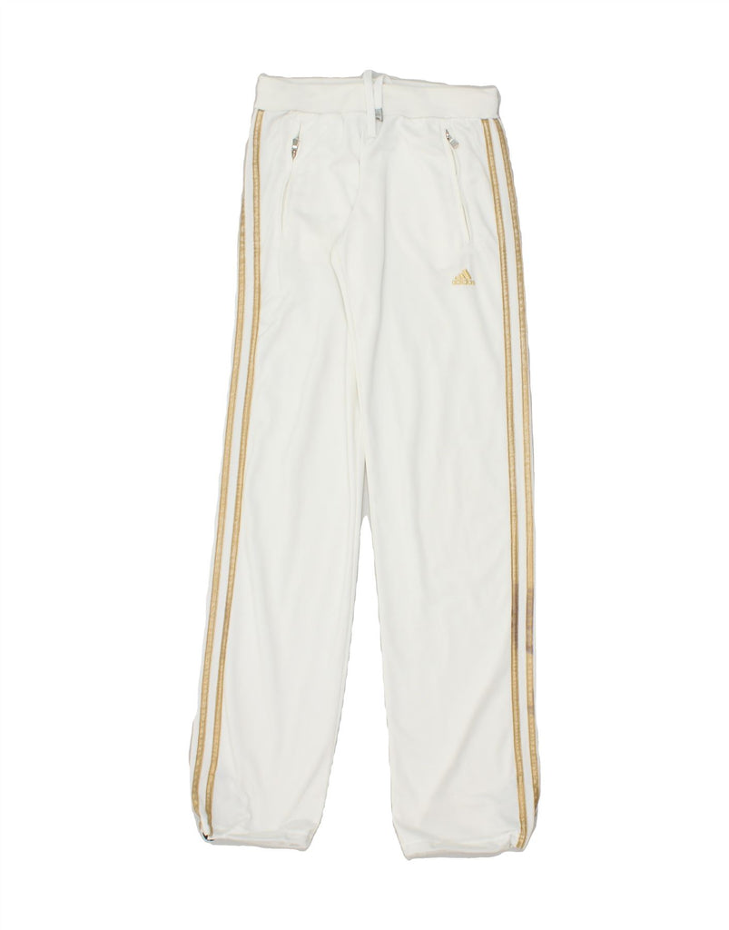 ADIDAS Girls Tracksuit Trousers 15-16 Years White Polyester | Vintage Adidas | Thrift | Second-Hand Adidas | Used Clothing | Messina Hembry 