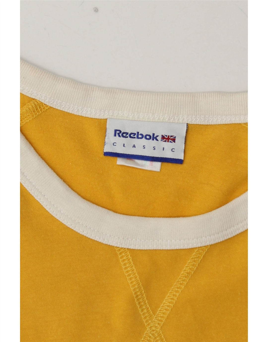 REEBOK Mens Graphic T-Shirt Top Medium Yellow Cotton