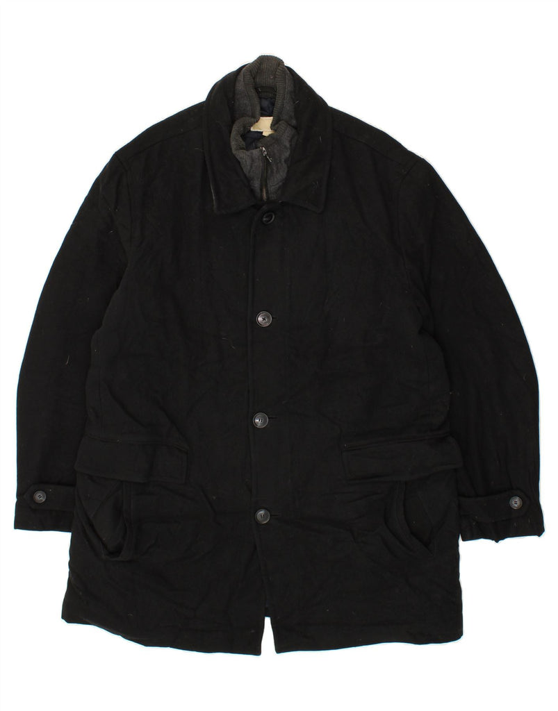 MICHAEL KORS Mens Overcoat UK 42 XL Black Wool Vintage Michael Kors and Second-Hand Michael Kors from Messina Hembry 