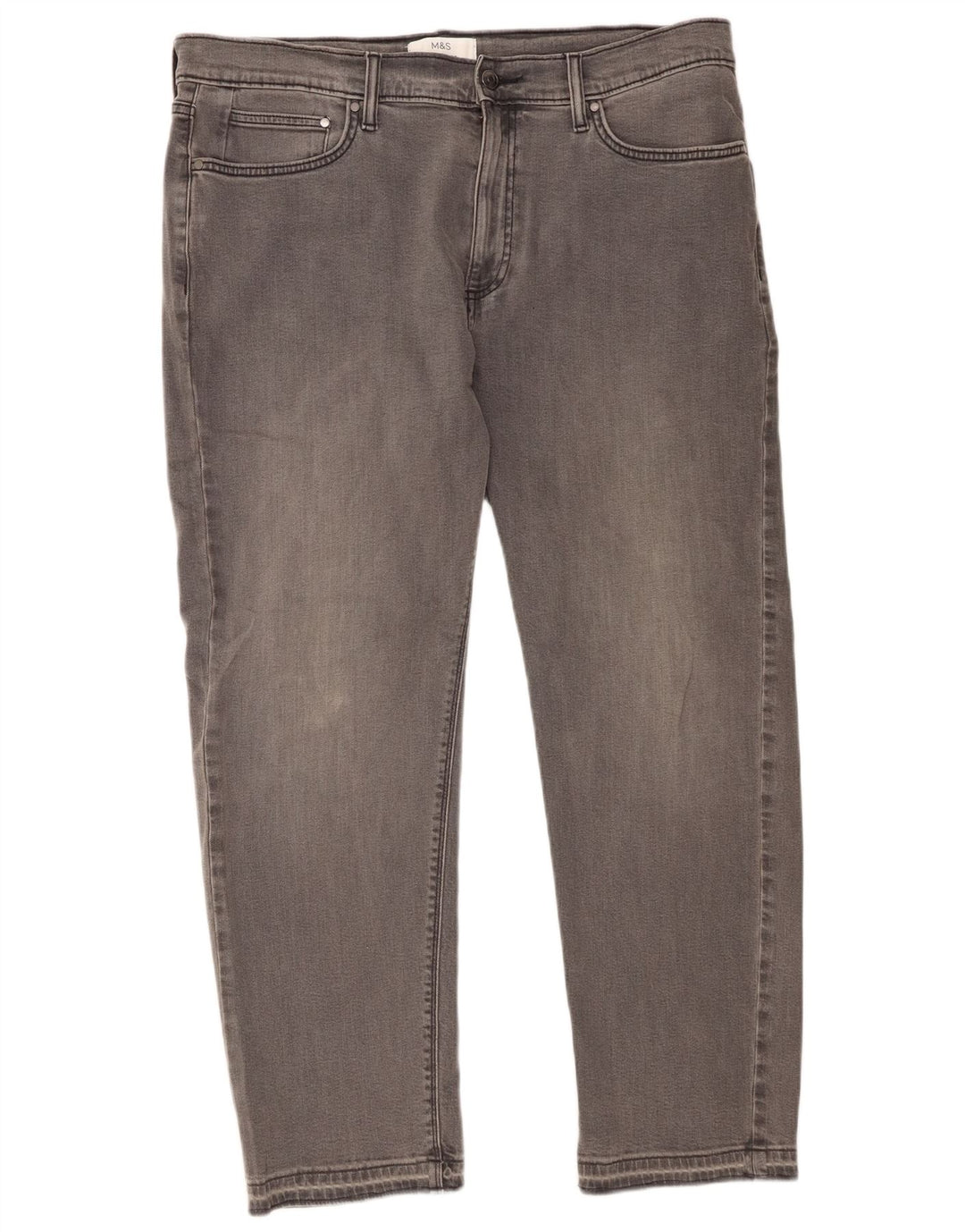 Marks & Spencer Mens Straight Jeans W36 L29 Grey Cotton