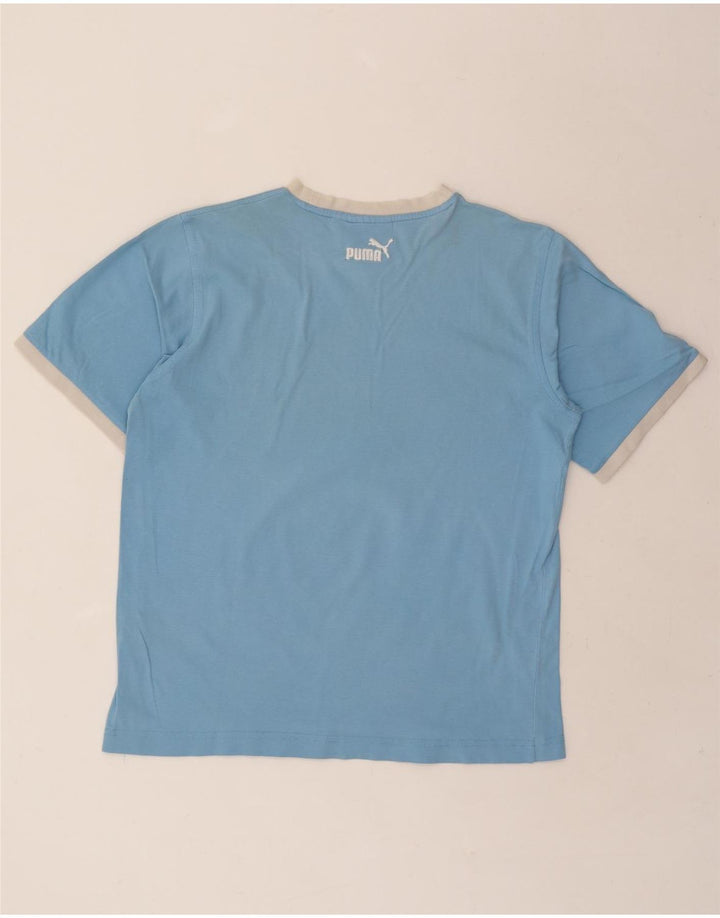 PUMA Mens Graphic T-Shirt Top Large Blue Cotton Vintage Puma and Second-Hand Puma from Messina Hembry 