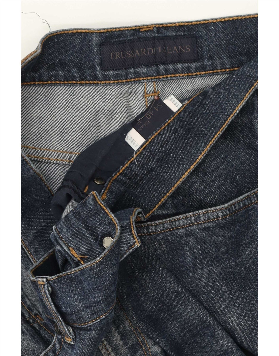 Trussardi Mens Tapered Jeans W38 L29 Blue Cotton