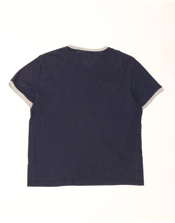 Tommy Hilfiger Mens Graphic T-Shirt Top Medium Navy Blue Cotton