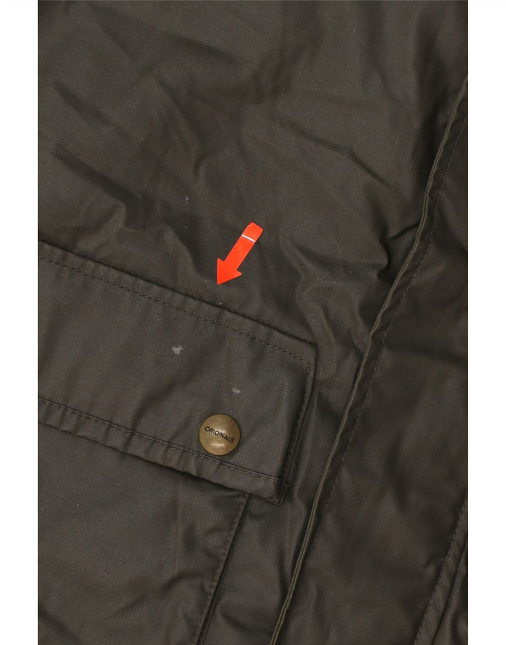 JACK & JONES Mens Hooded Windbreaker Jacket UK 38 Medium Khaki Polyester Vintage Jack & Jones and Second-Hand Jack & Jones from Messina Hembry 