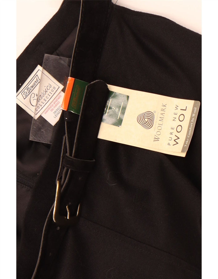 St. Bernard Womens Midi Skirt US 12 Large W30  Black Wool