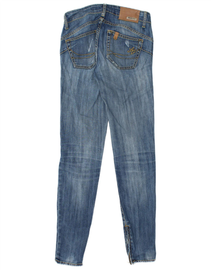 LIU JO Womens Distressed Skinny Jeans W26 L30 Blue