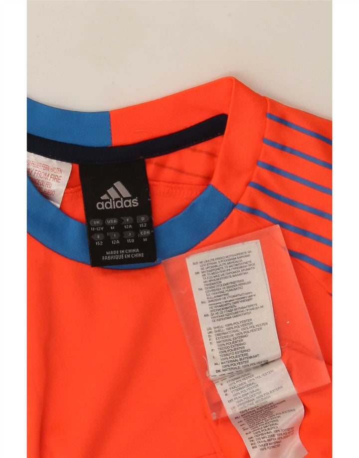 Adidas Boys Predator T-Shirt Top 11-12 Years Orange Colourblock Polyester