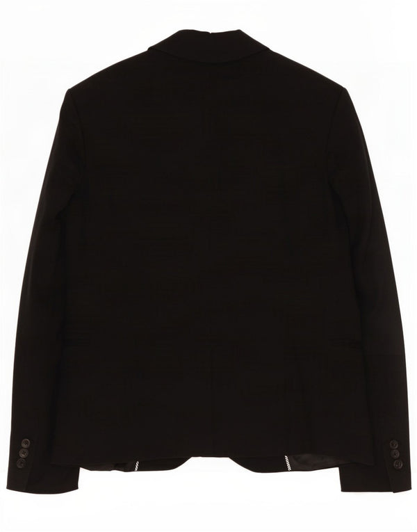Zara Womens 1 Button Blazer Jacket UK 14 Large Black