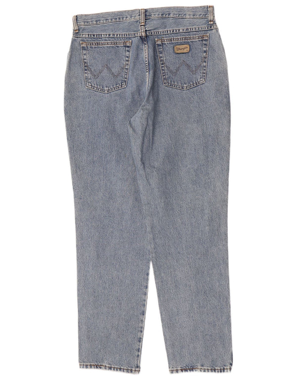Wrangler Womens Poplin Tapered Jeans W33 L30 Blue Cotton