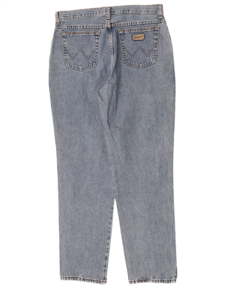 Wrangler Womens Poplin Tapered Jeans W33 L30 Blue Cotton