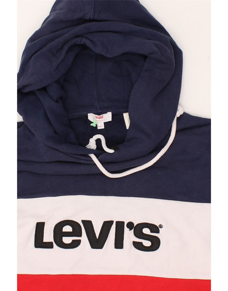 LEVI'S Womens Graphic Crop Hoodie Jumper UK 10 Small Multicoloured | Vintage Levi's | Thrift | Second-Hand Levi's | Used Clothing | Messina Hembry 