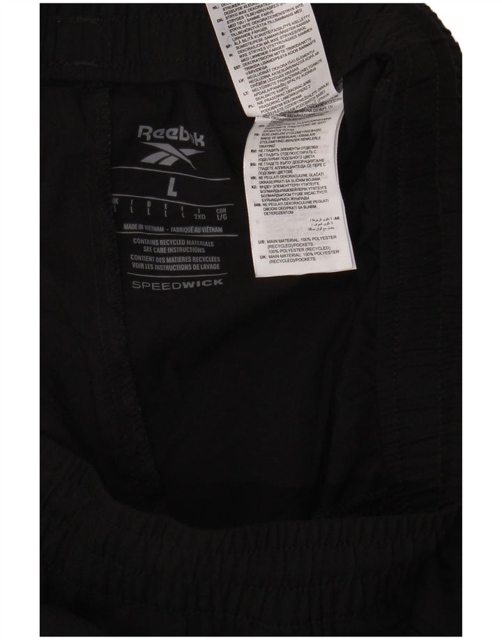 Reebok Mens Tracksuit Trousers Large  Black Polyester
