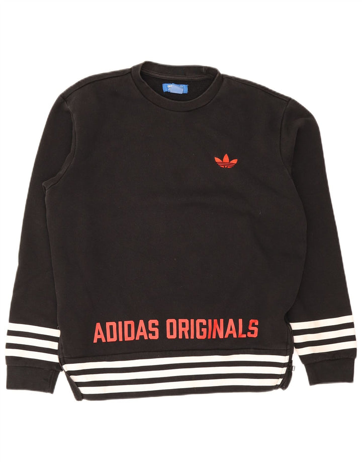 Adidas Mens Graphic Sweatshirt Jumper Small Black Cotton
