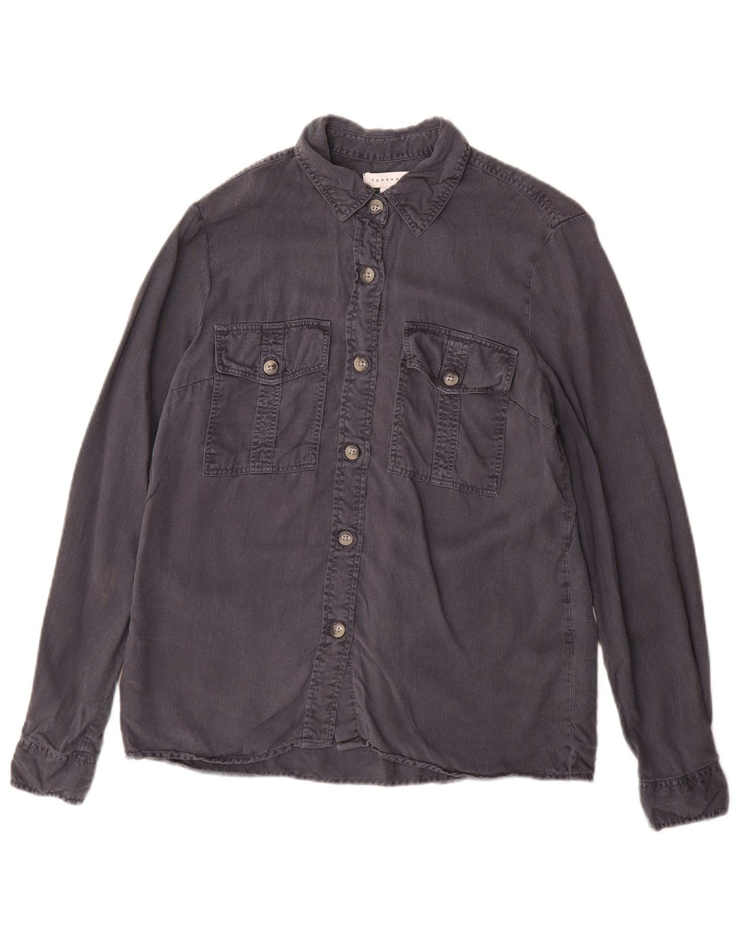 Topshop Womens Shirt UK 8 Small Grey Tencel